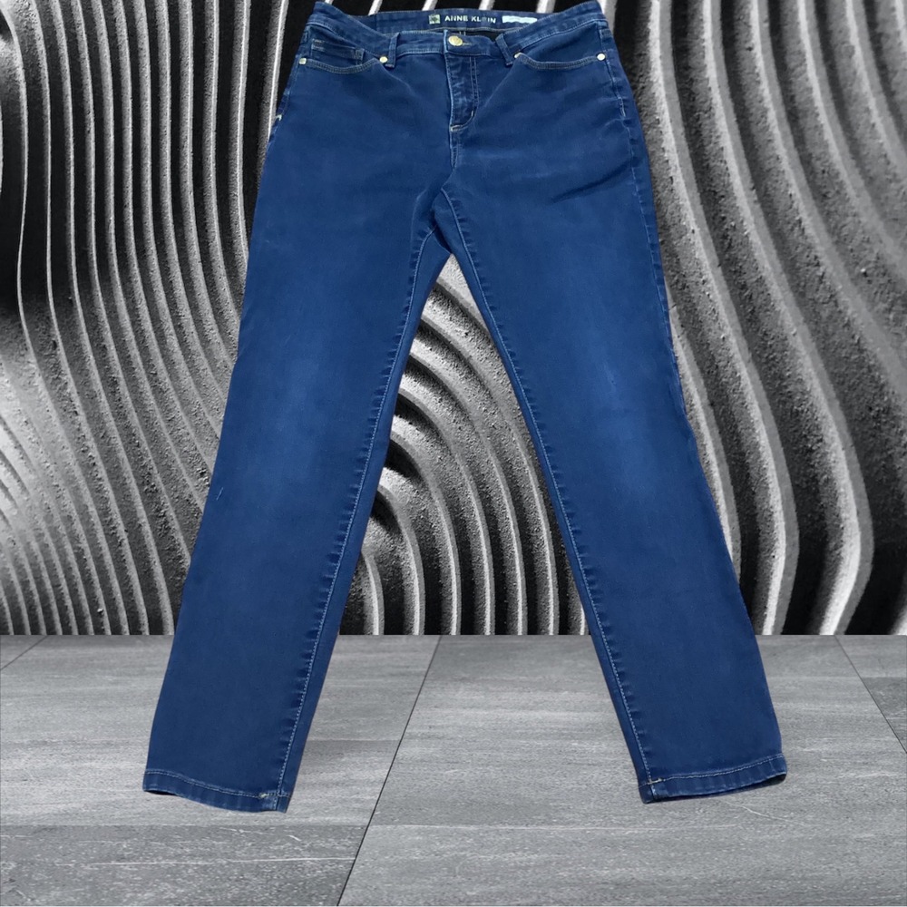 Anne Klein Women Blue Mid Rise Skinny Jeans Indigo DAKB7222-IDW Size 8